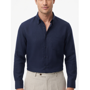 Camicia puro lino blu