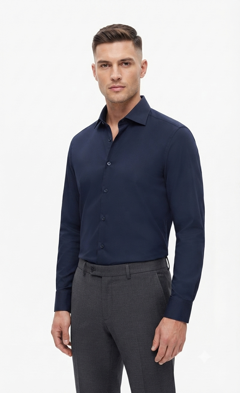 Camicia Slim Fit Stretch Almost Blue