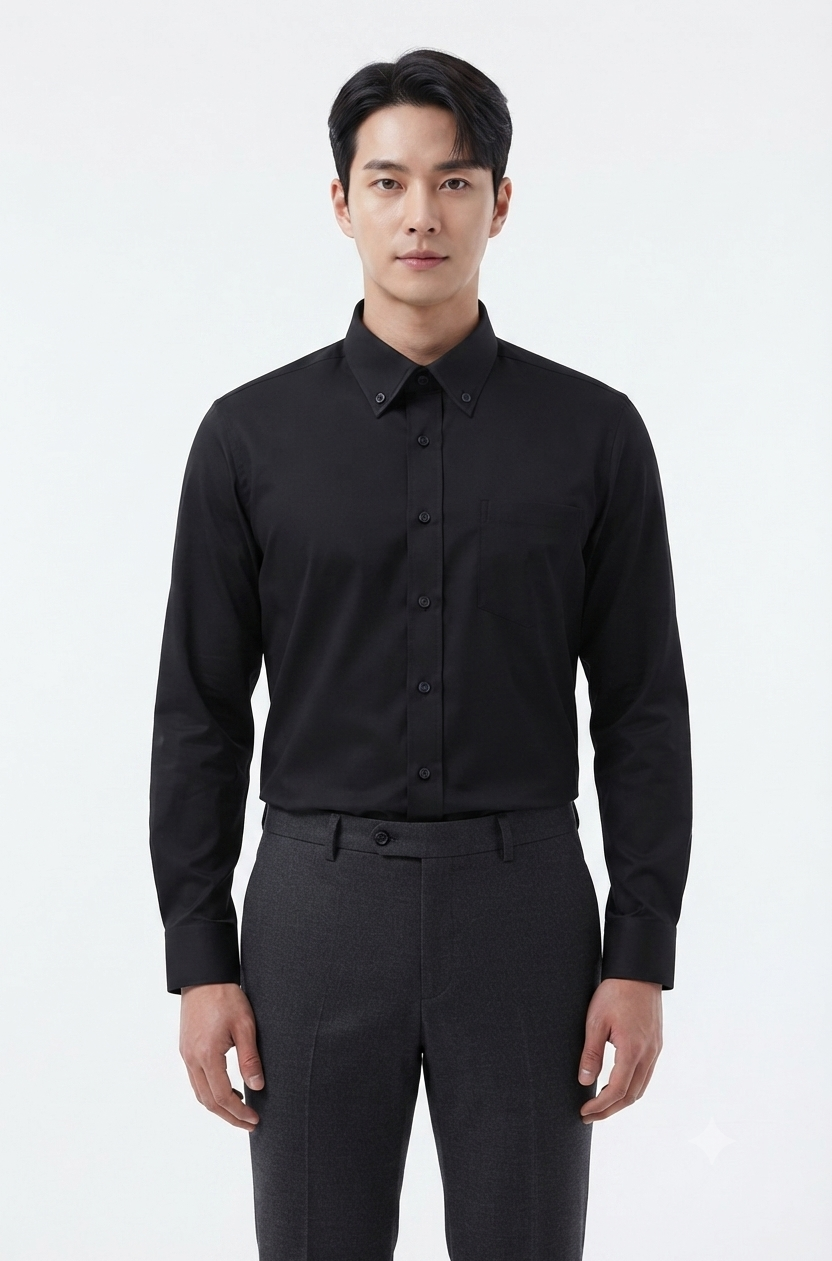 camicia-nera-03 Camicia nera Classic Fit Almost Blue