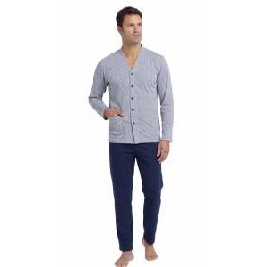 Pigiama calibrato uomo aperto cotone jersey  gp1092/ac grigio