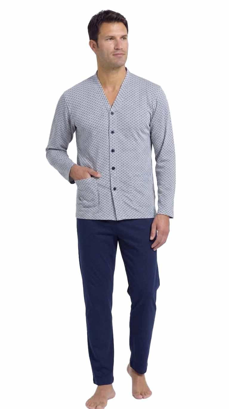 Pigiama calibrato uomo aperto cotone jersey Il Granchio GP1092/AC Grigio