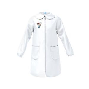 Grembiule zip bambina scuola elementare  bianco tennista