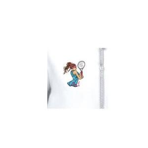 Grembiule zip bambina scuola elementare  bianco tennista