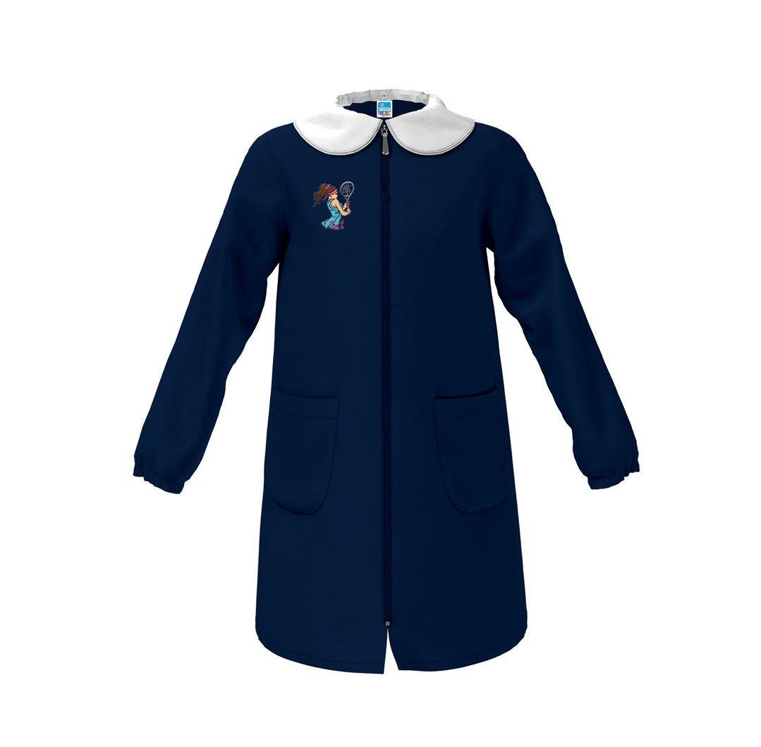 Grembiule zip bambina scuola elementare Siggi blu Tennista