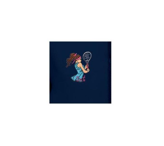 Grembiule zip bambina scuola elementare Siggi blu Tennista