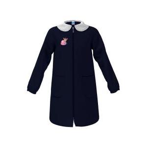 Grembiule zip scuola elementare da bambina blu  cagnolino