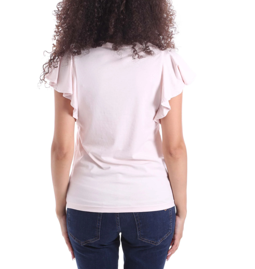 T-shirt Yes Zee donna con maniche volant