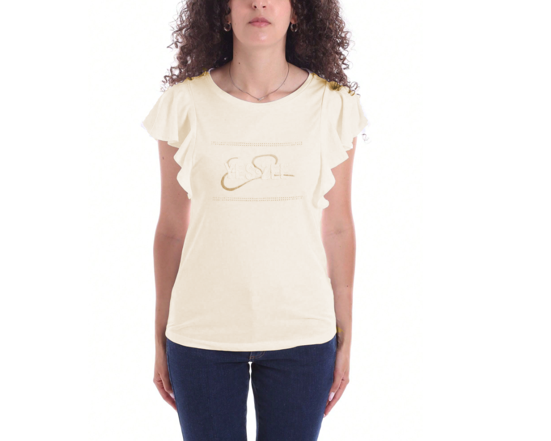 T-shirt Yes Zee donna con maniche volant