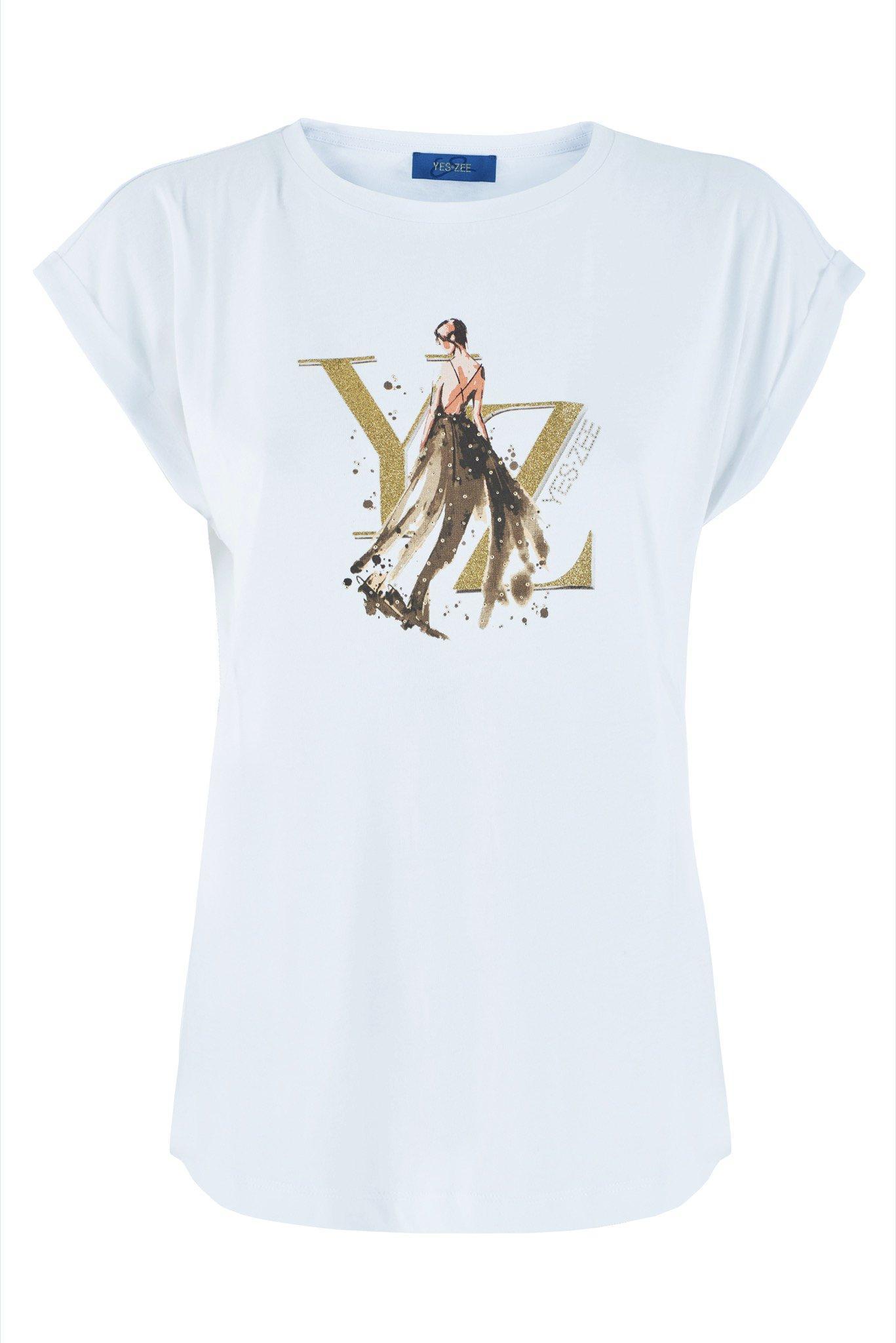 T-shirt donna Yes Zee azzurrino