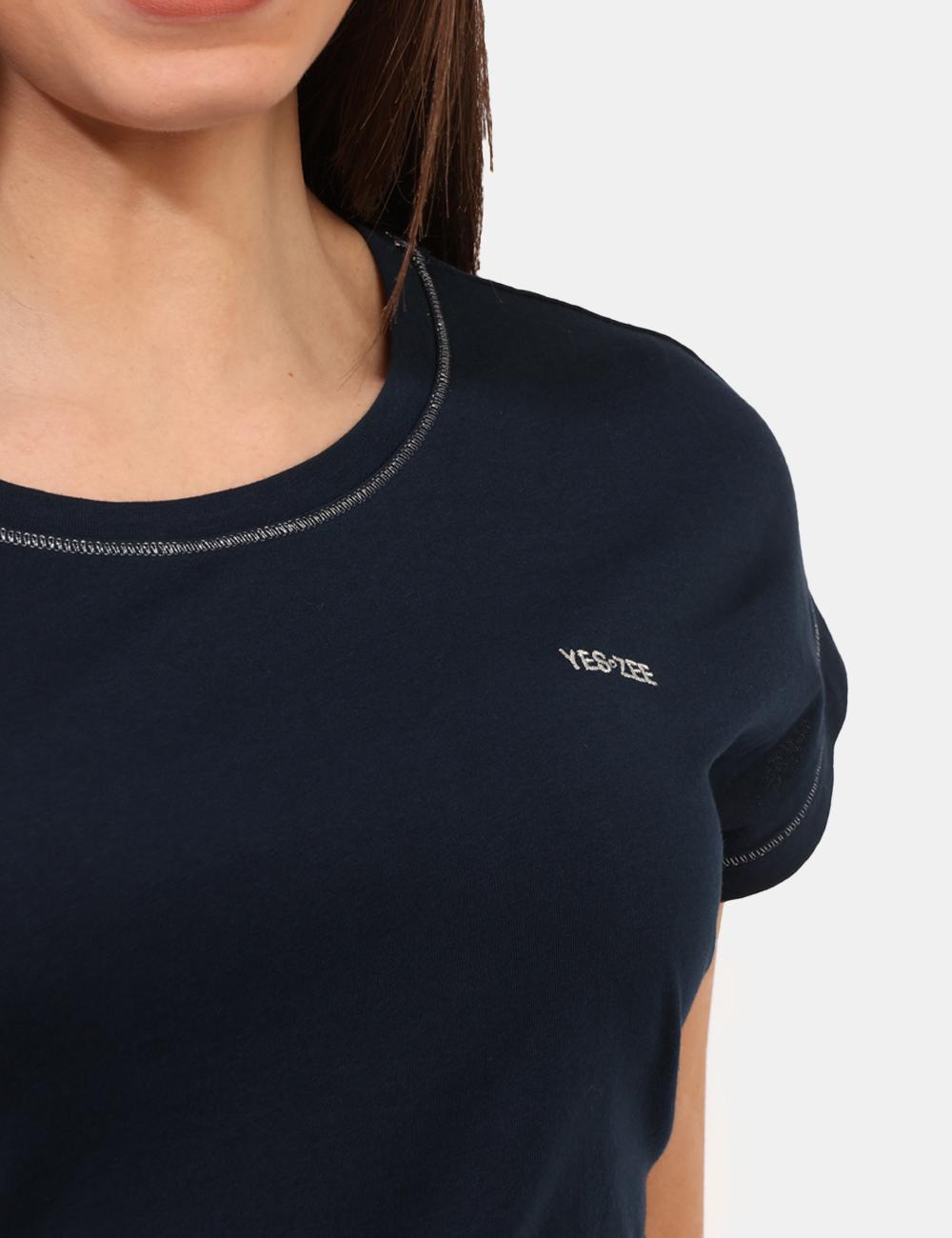 T-shirt basic donna Yes Zee blu