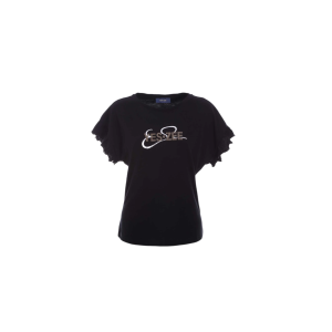 T-shirt manica volant  donna nero