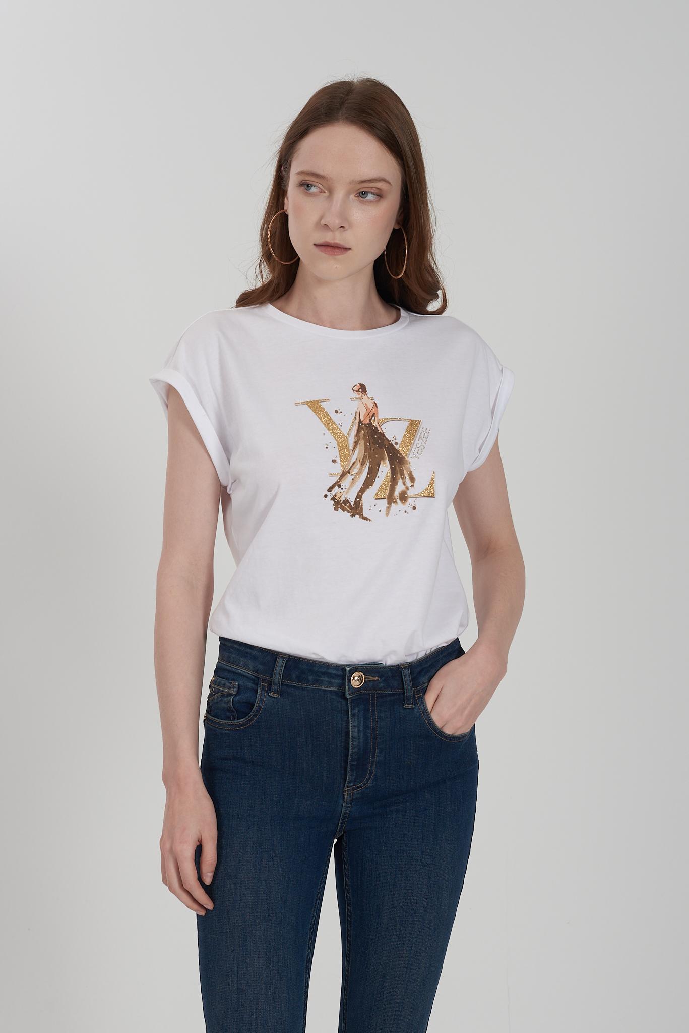 T-shirt donna girocollo Yes Zee bianco