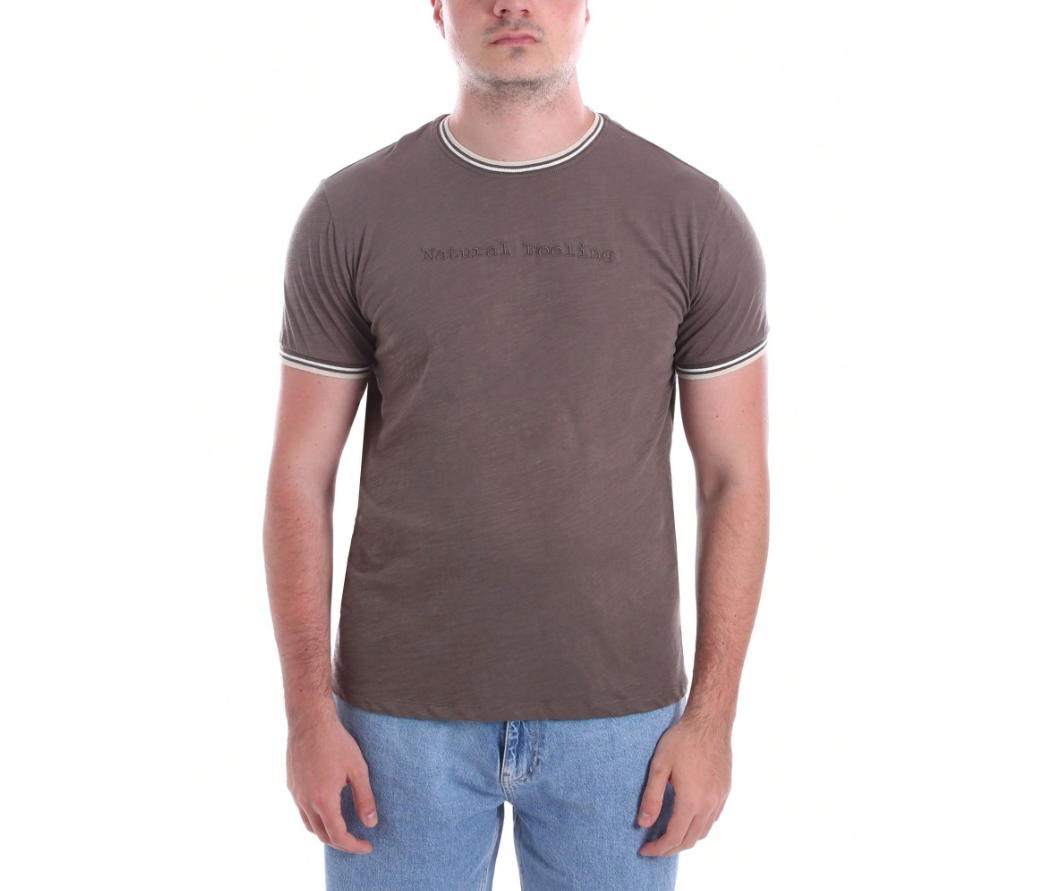T-shirt cotone uomo Yes Zee marrone