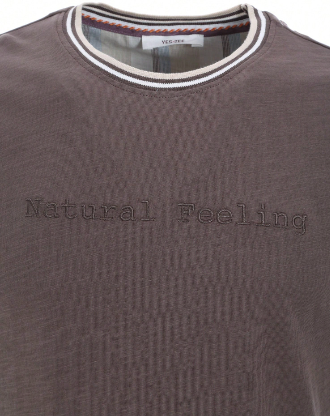 T-shirt cotone uomo Yes Zee marrone