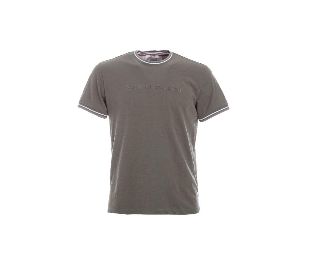 T-shirt cotone uomo Yes Zee verde militare