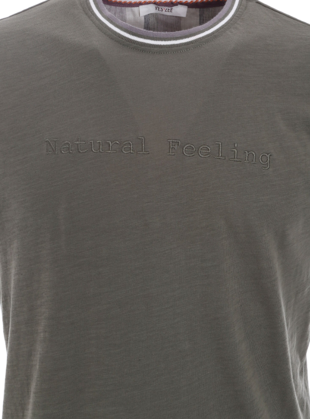 T-shirt cotone uomo Yes Zee verde militare