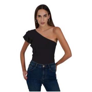 Top monospalla nero donna