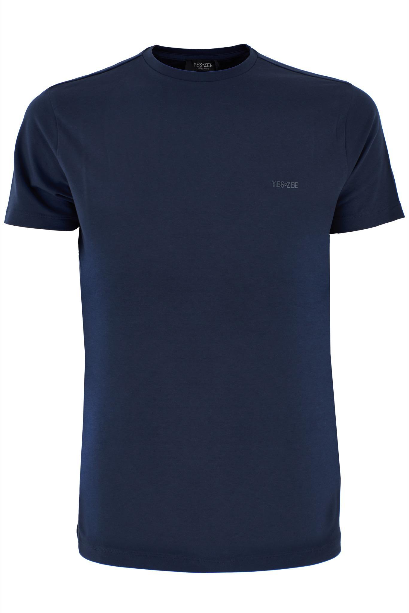 T-shirt cotone elasticizzato basic uomo Yes Zee blu