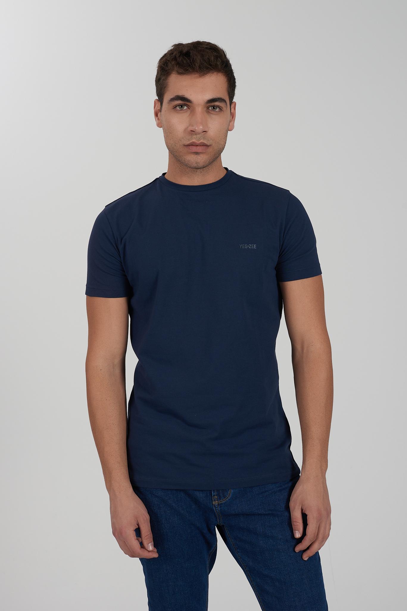 T-shirt cotone elasticizzato basic uomo Yes Zee blu