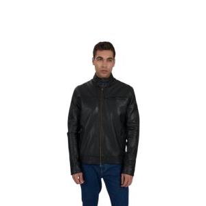 Giubbino in vera pelle da uomo  nero