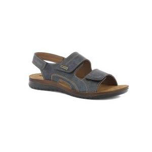 Sandali uomo in pelle con cinturino  blu