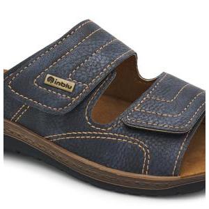 Sandali uomo in pelle con cinturino  blu