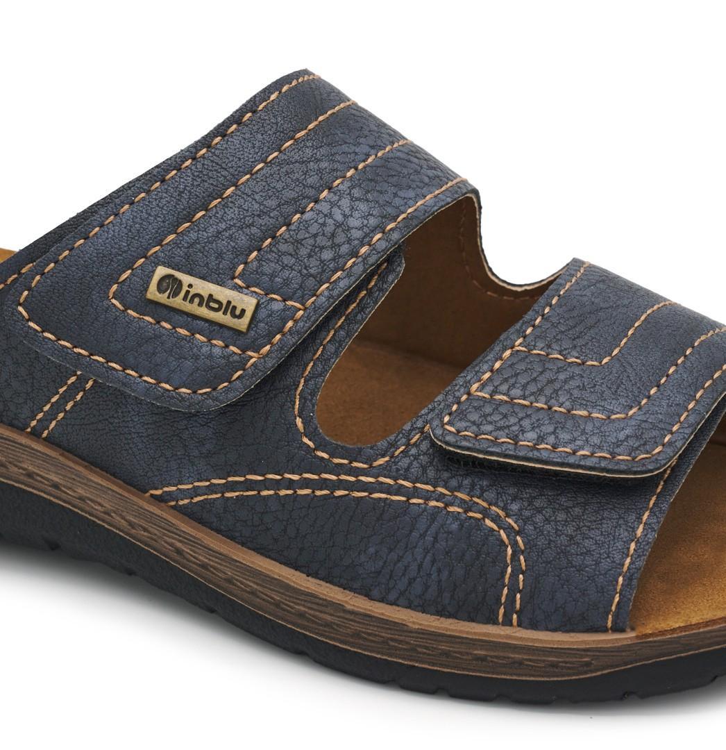 Sandali uomo in pelle con cinturino Inblu blu