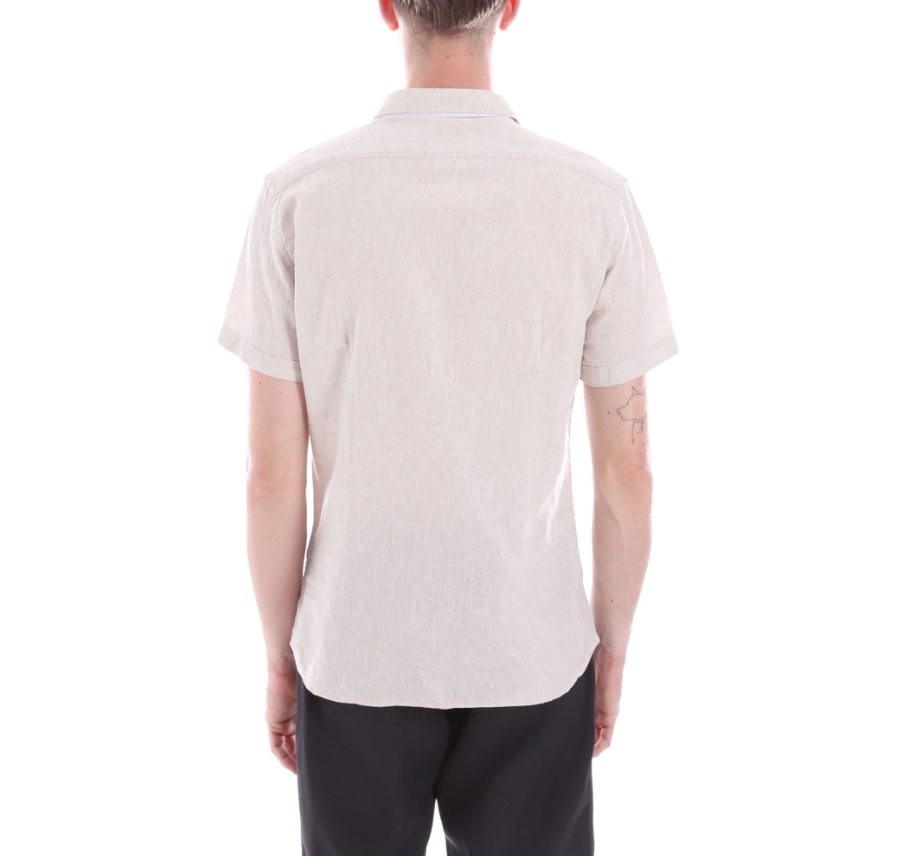 Camicia misto lino mezza manica Yes Zee beige uomo