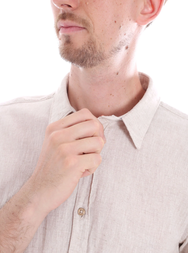 Camicia misto lino mezza manica Yes Zee beige uomo