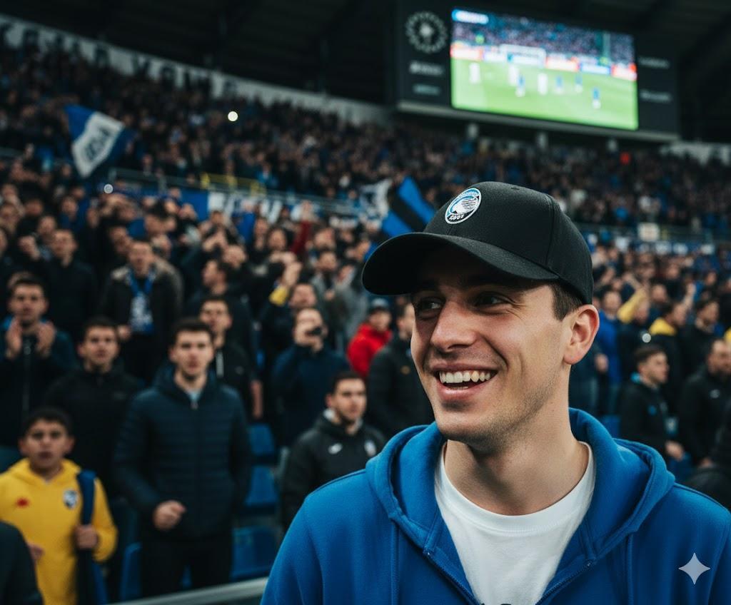 Berretto adulto compatibile con Atalanta Calcio nero