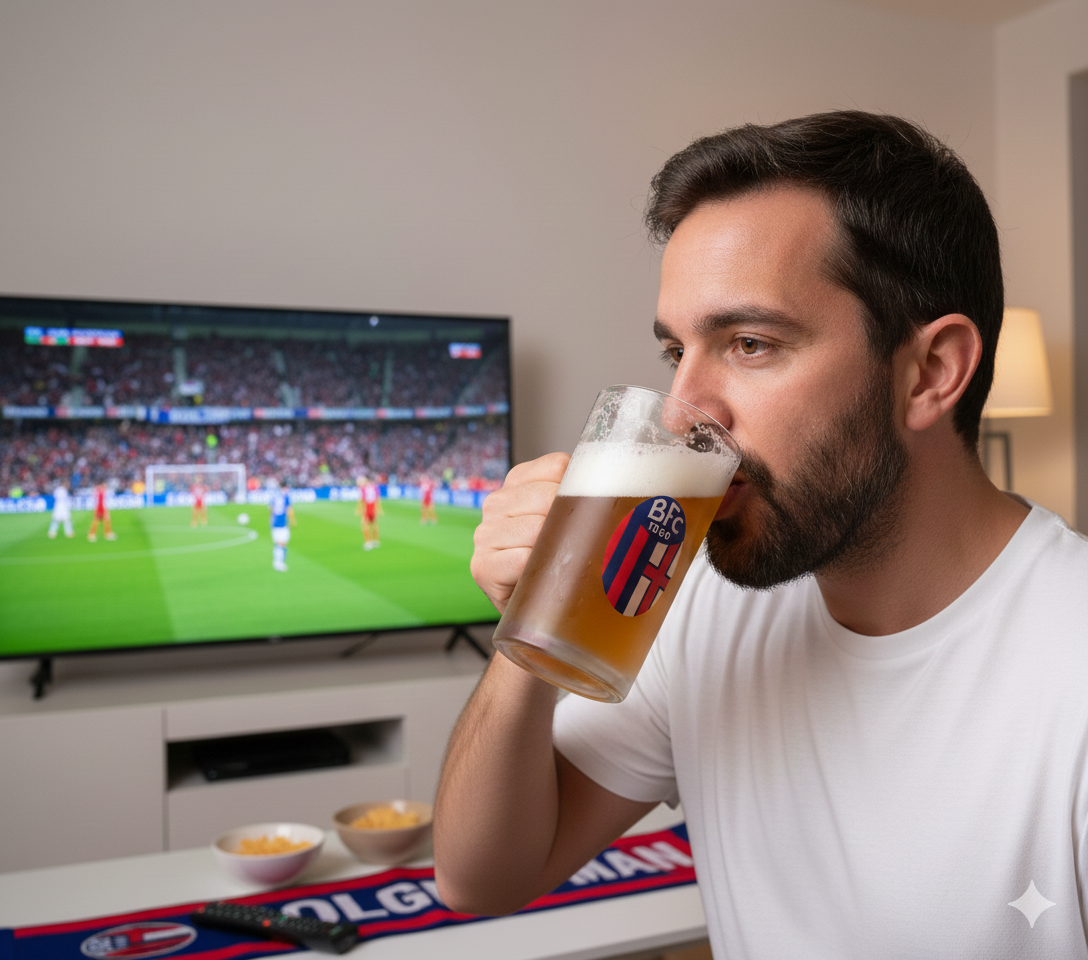 Boccale birra trasparente opaco compatibile con Bologna