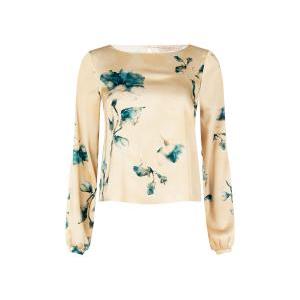 Blusa donna in raso con stampa floreale