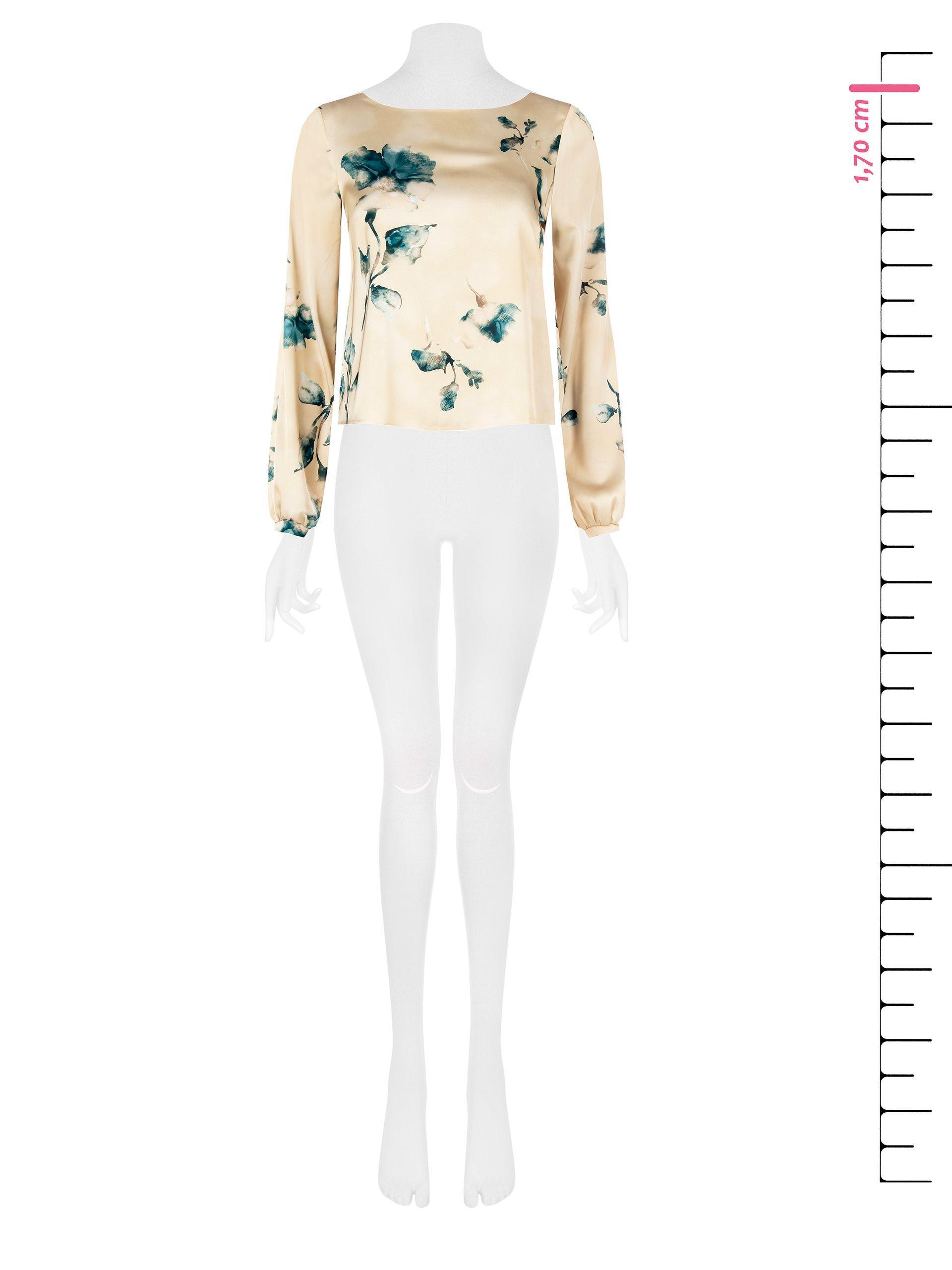 Blusa donna in raso con stampa floreale Rinascimento