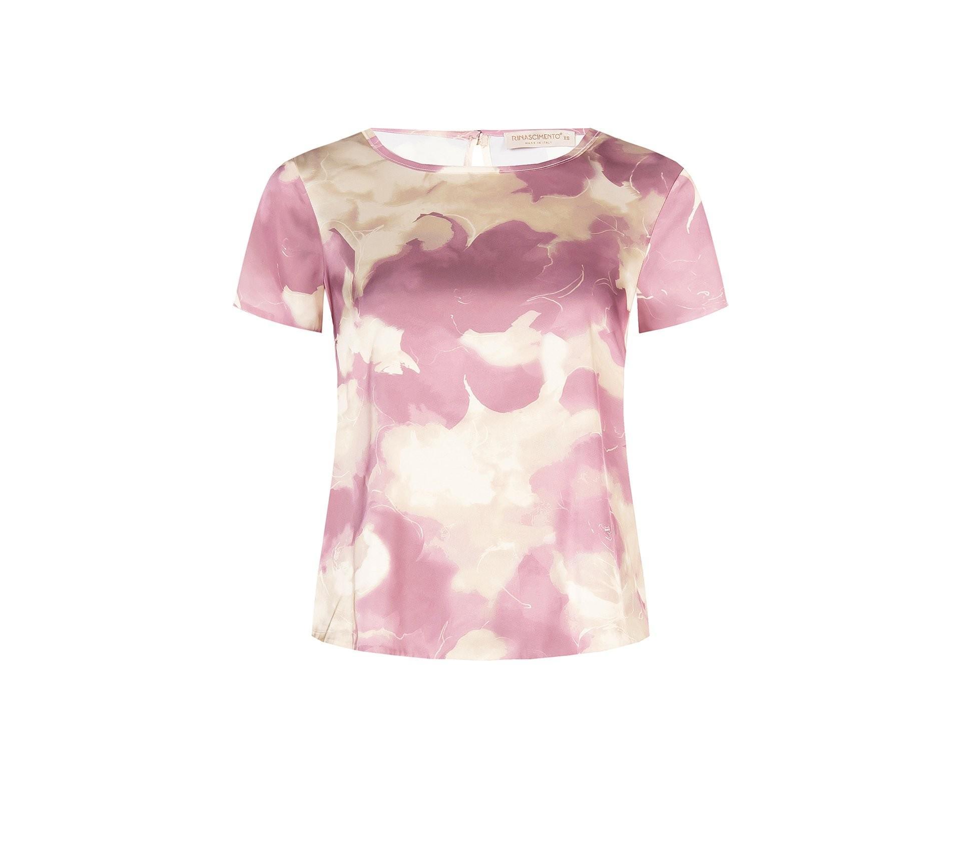 Blusa donna in raso maniche corte Rinascimento