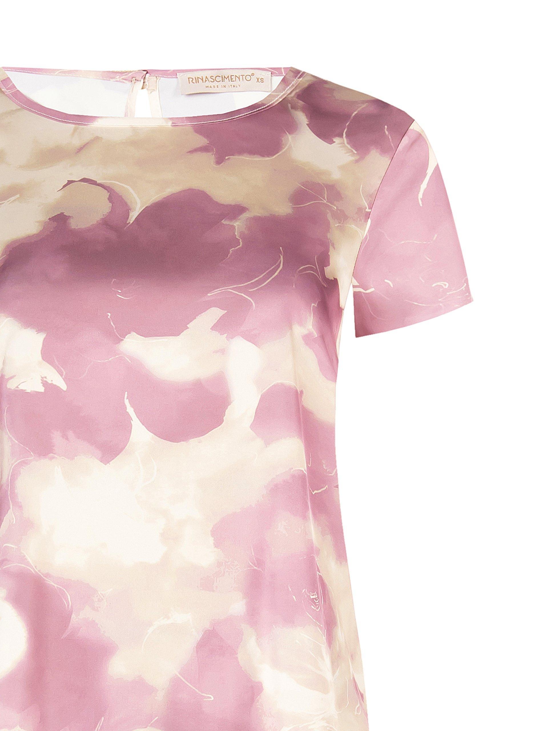 Blusa donna in raso maniche corte Rinascimento
