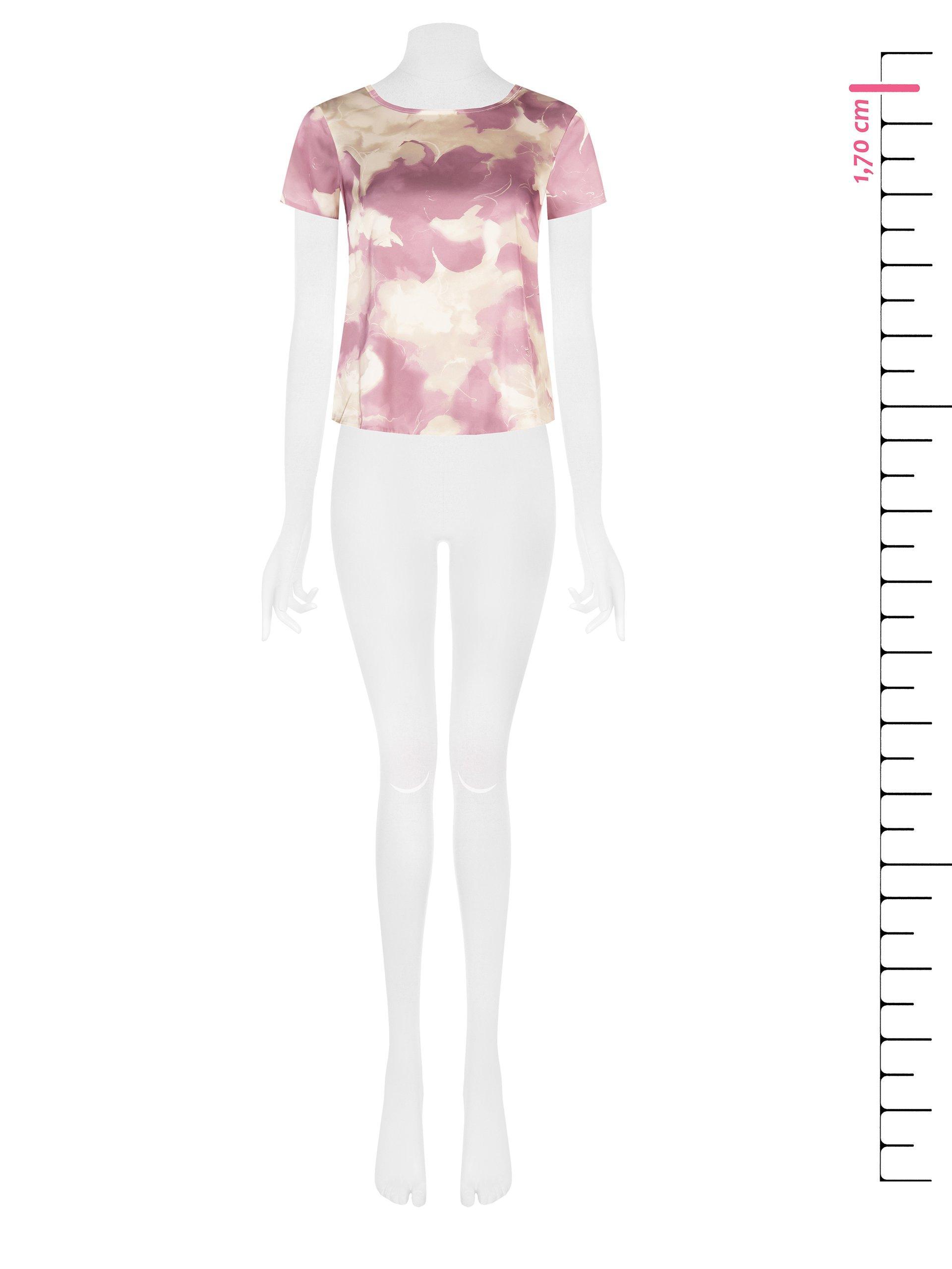 Blusa donna in raso maniche corte Rinascimento