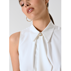 Camicia smanicata donna  bianco