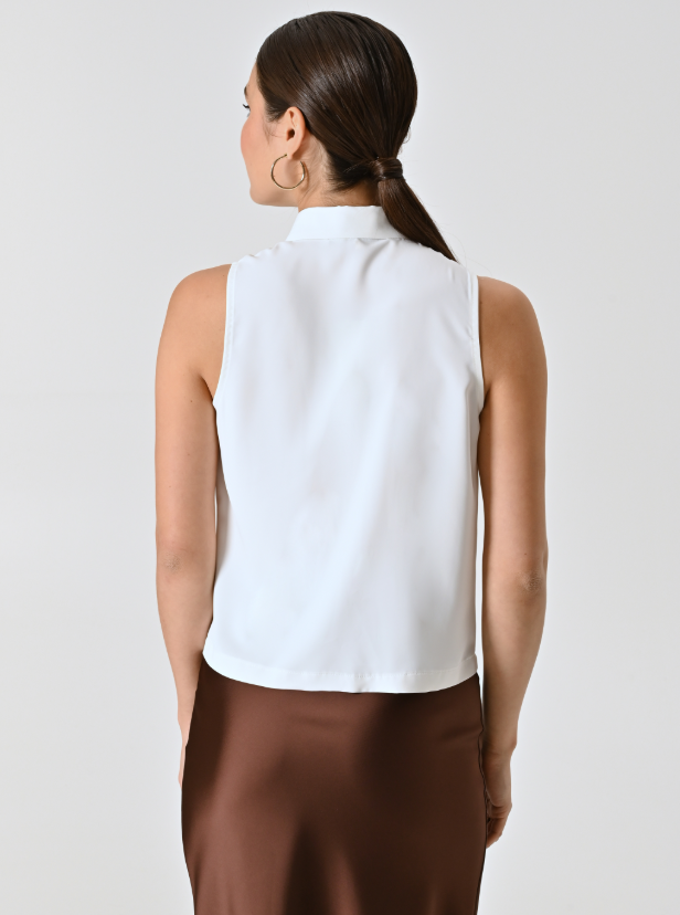 Camicia smanicata donna Rinascimento bianco