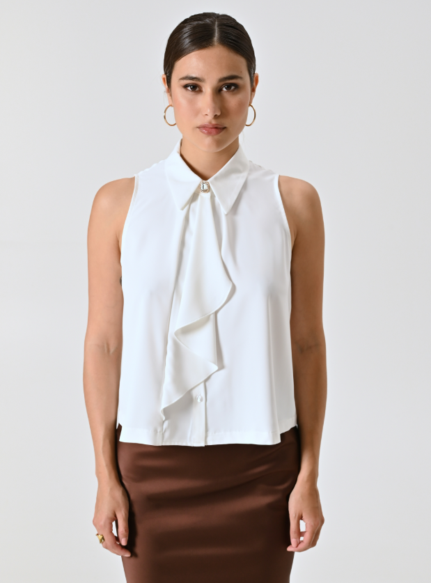 Camicia smanicata donna Rinascimento bianco
