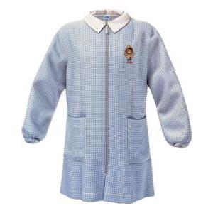 Grembiule asilo con zip da bambino  celeste