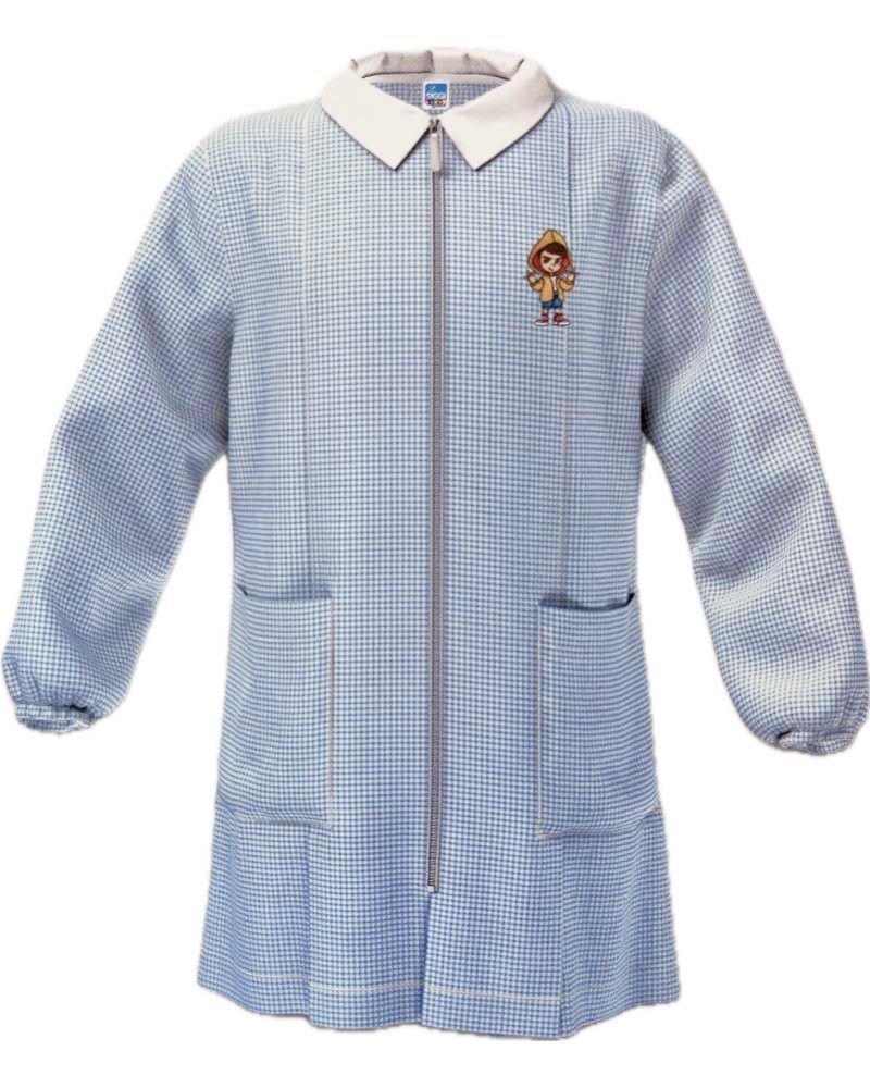 Grembiule asilo con zip da bambino Siggi celeste