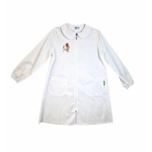 Grembiule scuola elementare con zip da bambina  bianco