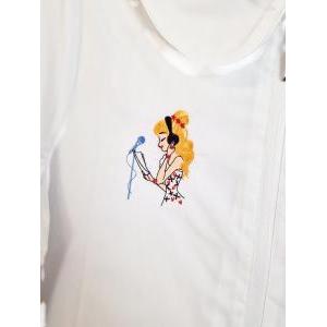 Grembiule scuola elementare con zip da bambina  bianco