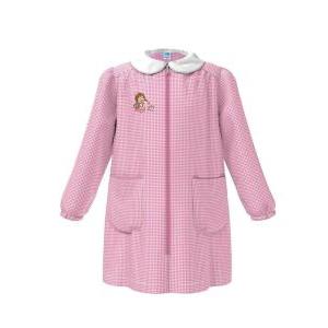 Grembiule asilo da bambina  rosa con zip