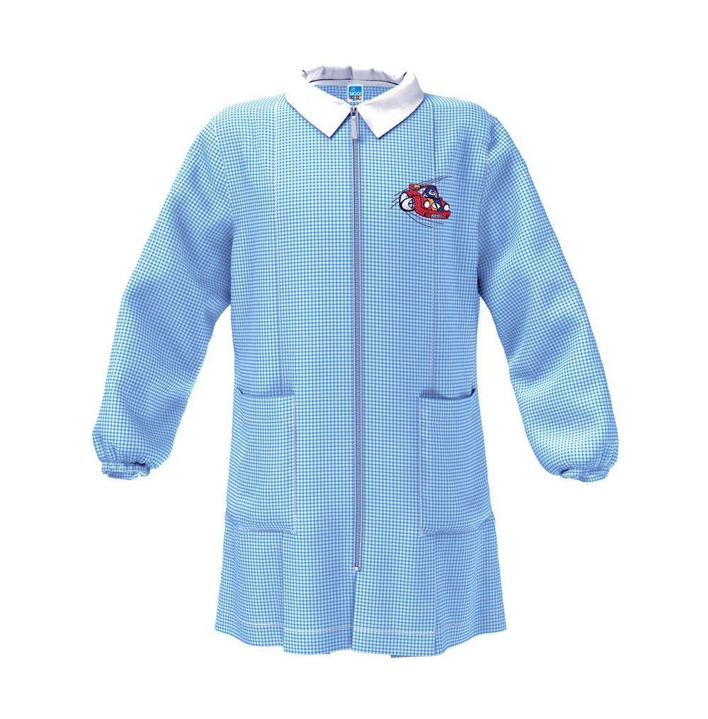 Grembiule asilo con zip da bambino Siggi celeste