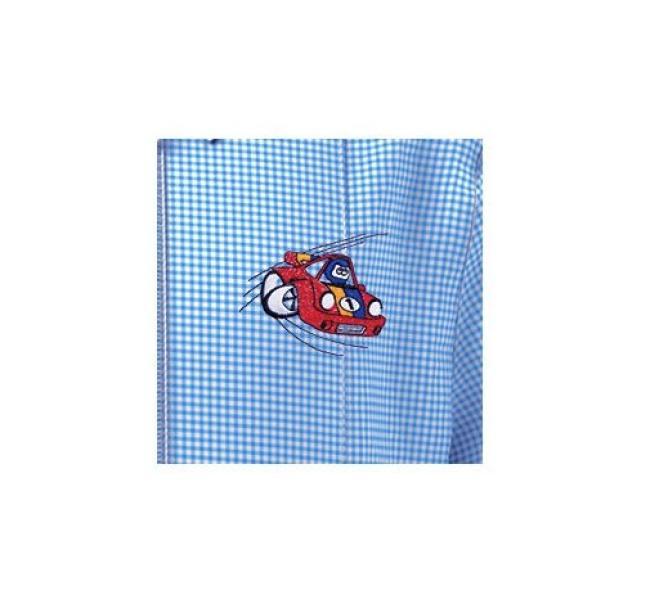Grembiule asilo con zip da bambino Siggi celeste