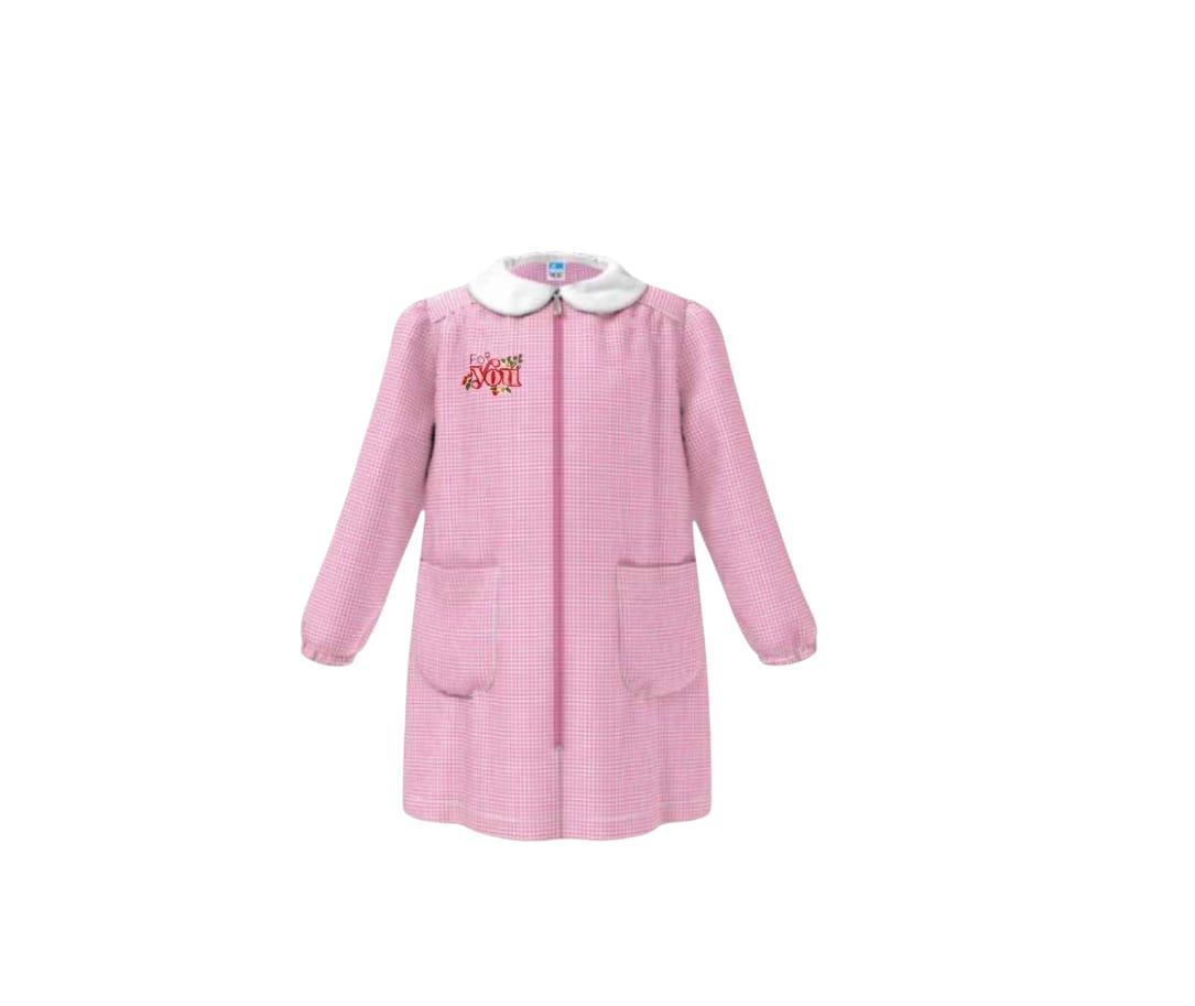 Grembiule asilo da bambina Siggi rosa con zip