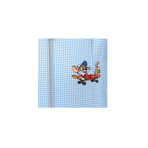 Grembiule asilo con zip da bambino  celeste