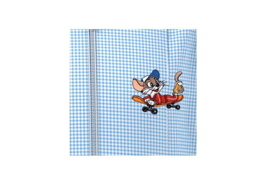 Grembiule asilo con zip da bambino Siggi celeste