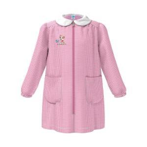 Grembiule asilo da bambina  rosa con zip